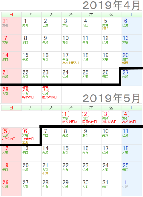 2019年(令和元年・平成31年度)のゴールデンウィークはいつからいつまで？何連休？日程・カレンダー